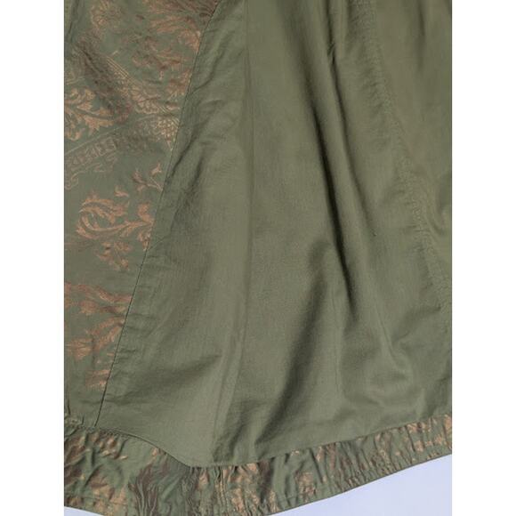 CHICO'S women size Medium Persian Luster Zariah Green Gold Jacket Royalty Regal - Picture 4 of 9